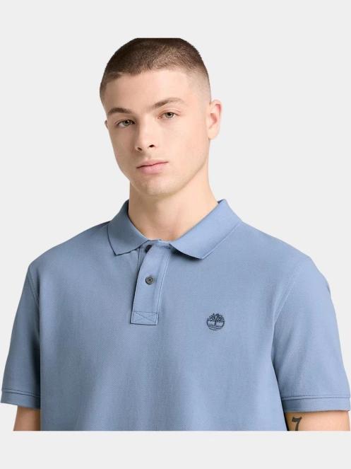 Timberland Pique Short Sleeve Polo férfi galléros póló világoskék színben 5