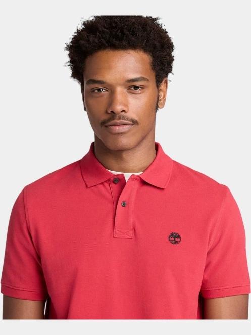 Timberland Pique Short Sleeve Polo férfi galléros póló piros színben 5