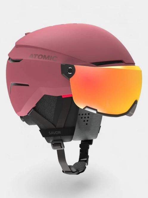 Atomic Savor Visor Stereo bukósisak bordó színben 3