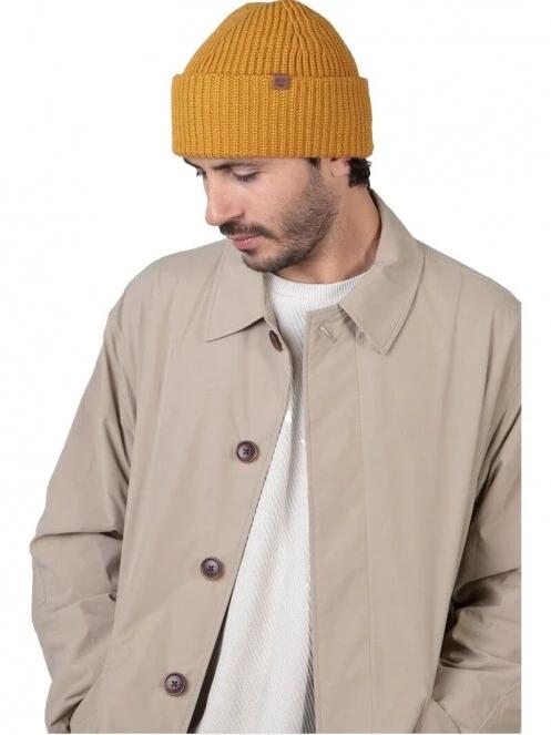 Barts Derval Beanie férfi kötött sapka sárga színben 3