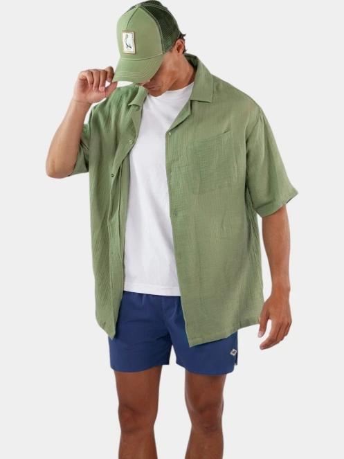 Barts Cayrlos Shirt férfi rövid ujjú ing zöld színben 2