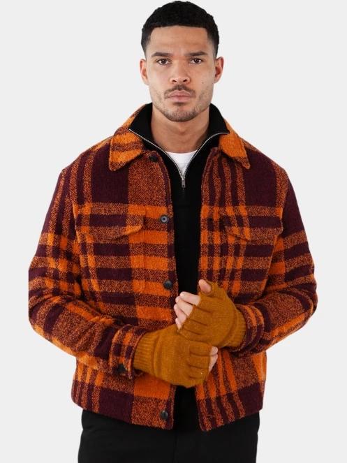 Barts Vidat Fingerless Gloves férfi kesztyű narancssárga színben 4