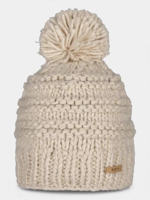 Barts Jasmin Beanie női bojtos sapka homok színben 2