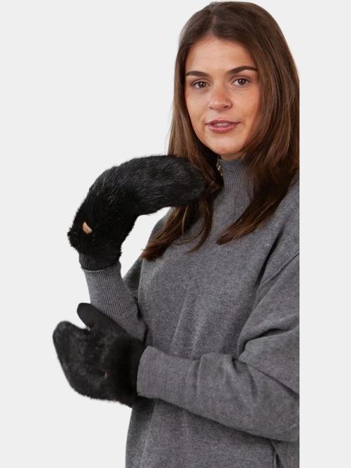 Barts Fur Mitts női kesztyű fekete színben 4