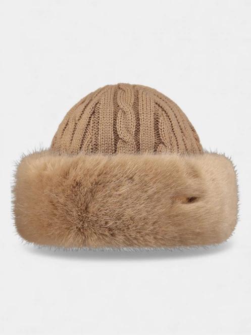 Barts Fur Cable Bandhat női fejpánt barna színben 2