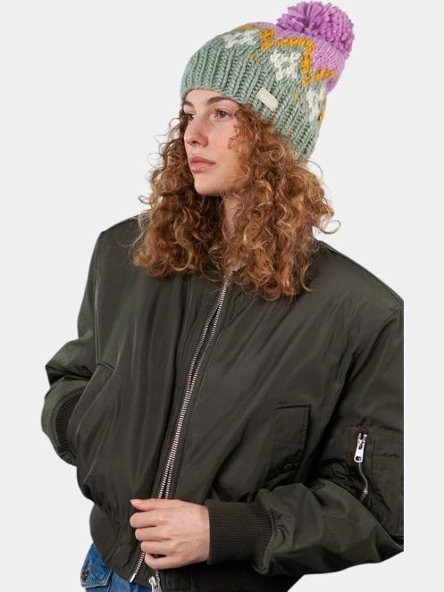 Barts Curley Beanie női bojtos sapka zöld színben 5