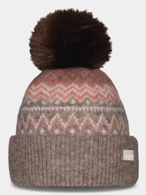 Barts Woodstar Beanie női bojtos sapka barna színben 2