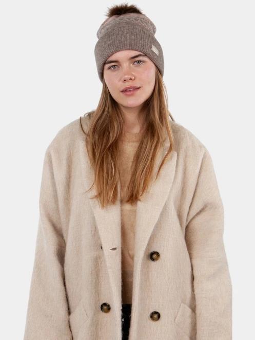 Barts Woodstar Beanie női bojtos sapka barna színben 3