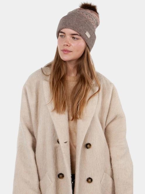 Barts Woodstar Beanie női bojtos sapka barna színben 4