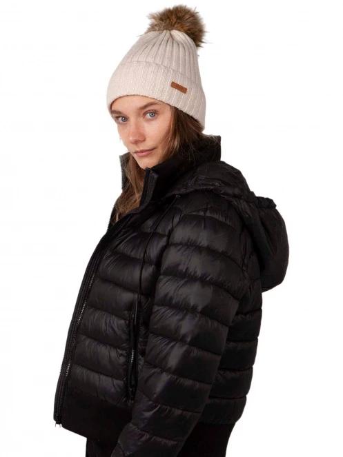 Barts Augusti Beanie női bojtos sapka homok színben 2