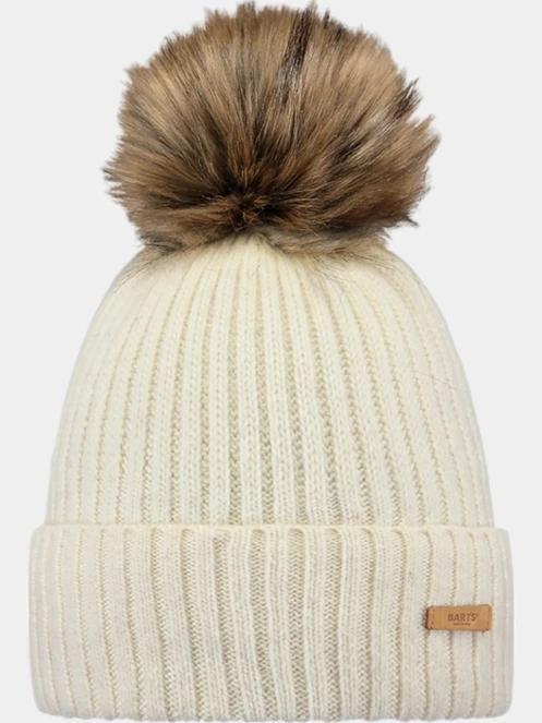 Barts Augusti Beanie női bojtos sapka fehér színben 2