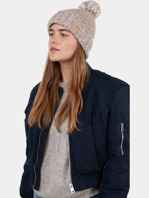 Barts Aitane Beanie női bojtos sapka szürke színben 4