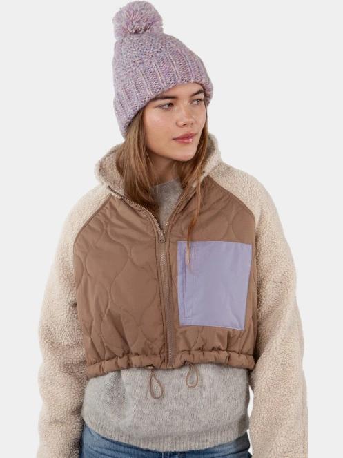 Barts Aitane Beanie női bojtos sapka lila színben 4