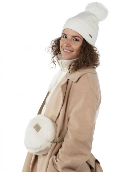 Barts Kenzie Beanie női bojtos sapka fehér színben 2