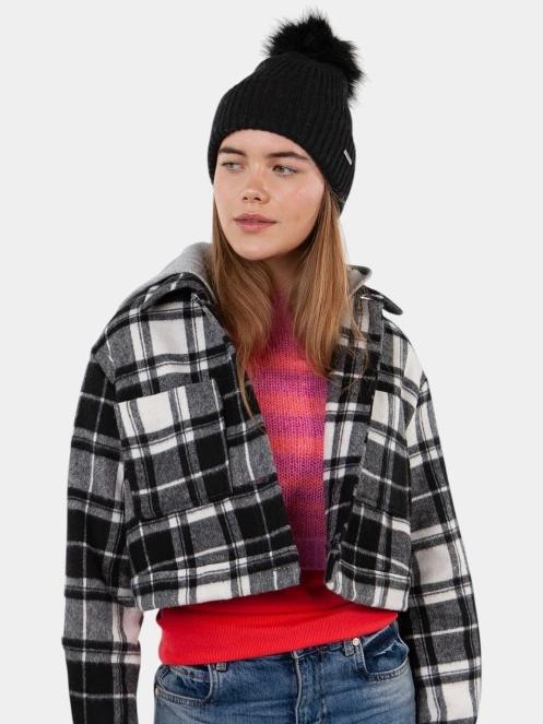 Barts Kenzie Beanie női bojtos sapka fekete színben 3