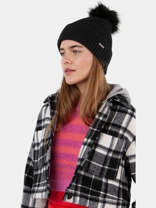 Barts Kenzie Beanie női bojtos sapka fekete színben 4