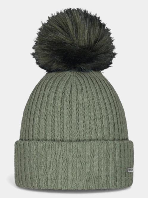 Barts Kenzie Beanie női bojtos sapka zöld színben 2