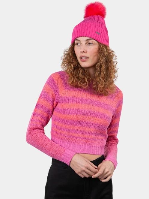 Barts Kenzie Beanie női bojtos sapka magenta színben 4