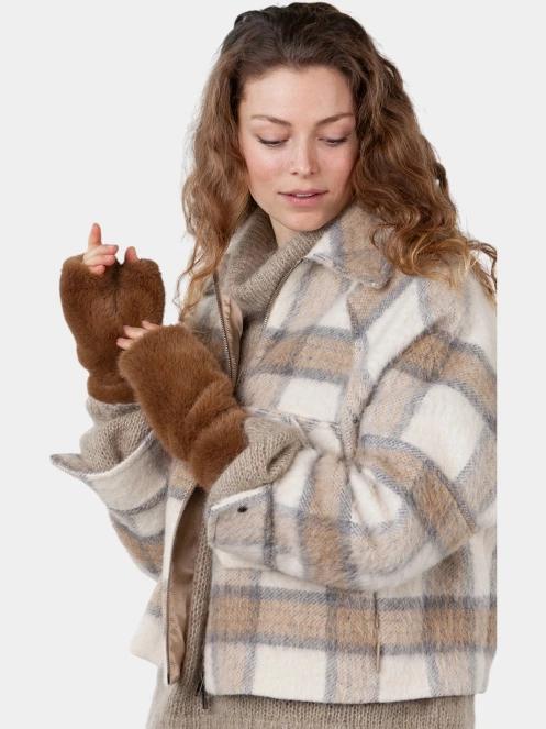 Barts Britamu Fingerless Gloves női kesztyű barna színben 3