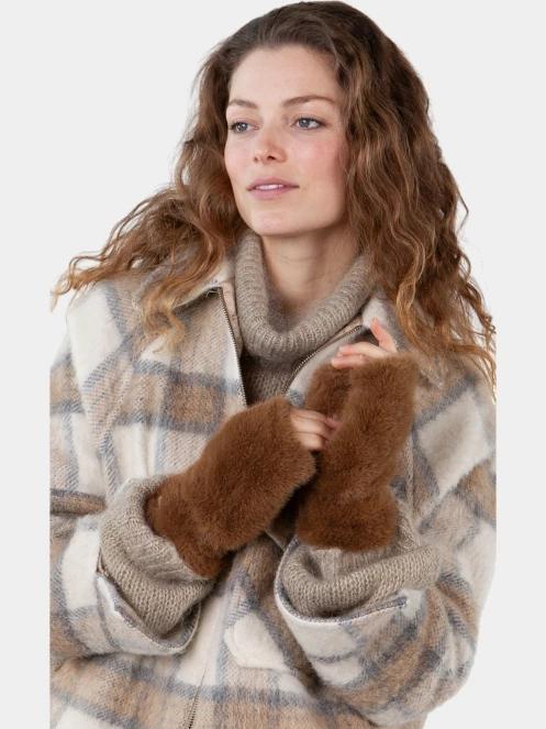 Barts Britamu Fingerless Gloves női kesztyű barna színben 4