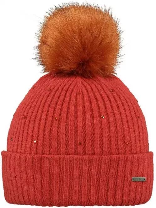 Barts Mithra Beanie női bojtos sapka piros színben 2