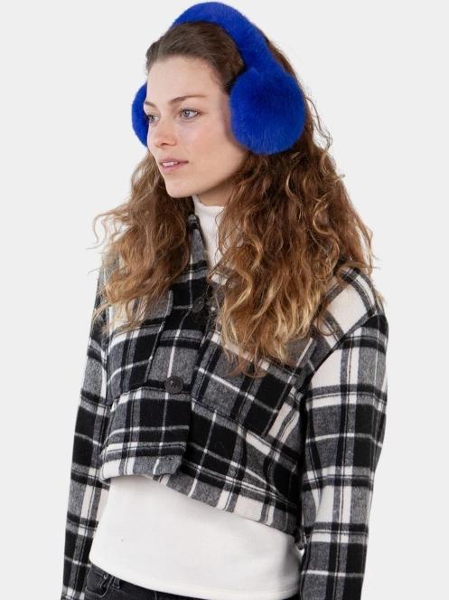 Barts Big Fur Earmuffs női fülvédő kék színben 3