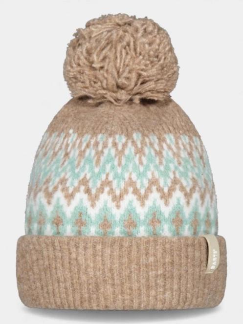 Barts Nakarah Beanie női bojtos sapka barna színben 2