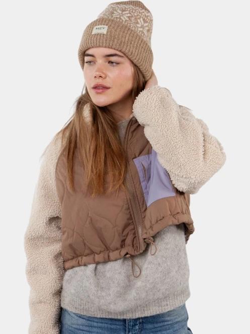 Barts Negomba Beanie női kötött sapka barna színben 3