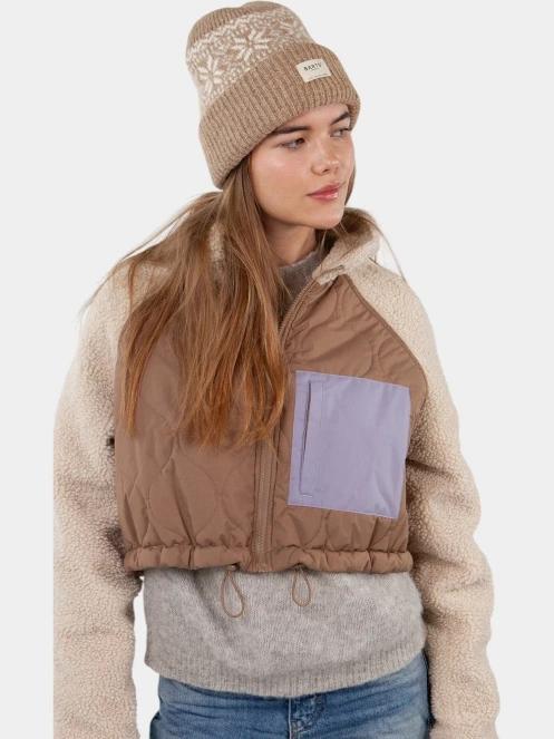 Barts Negomba Beanie női kötött sapka barna színben 4