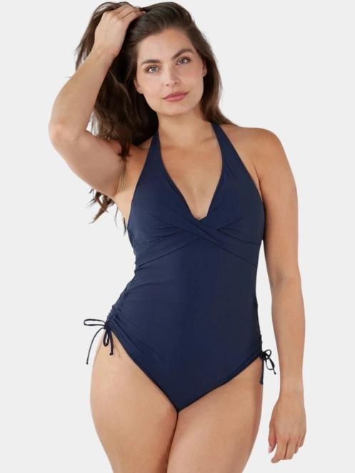 Barts Solid Halter One Piece női fürdőruha sötétkék színben 2