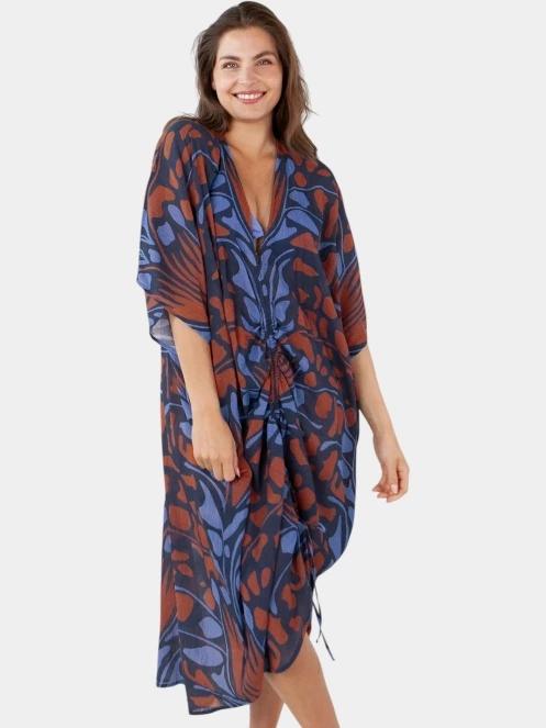 Barts Rochau Kaftan női strandruha sötétkék színben 2