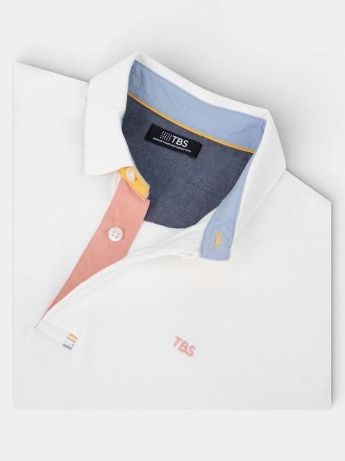 TBS Clidepol férfi galléros póló fehér színben 6