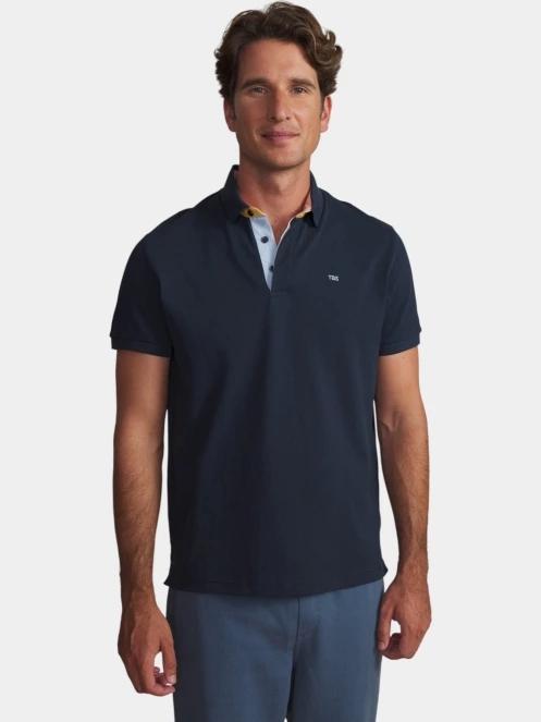 TBS Clidepol férfi galléros póló sötétkék színben 2