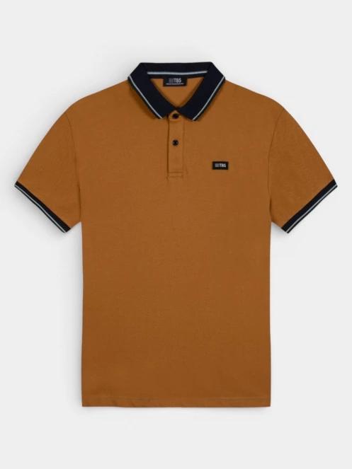 TBS Darelpol férfi galléros póló barna színben 4