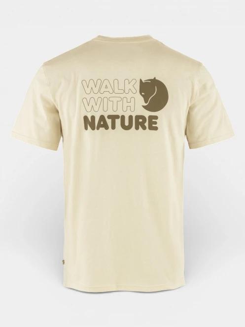 Fjallraven Walk With Nature T-shirt M férfi rövid ujjú póló fehér színben 3