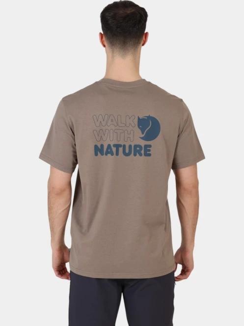 Fjallraven Walk With Nature T-shirt M férfi rövid ujjú póló barna színben 4