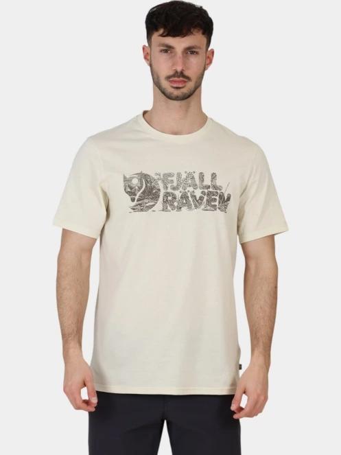 Fjallraven Lush Logo T-shirt M férfi rövid ujjú póló fehér színben 2