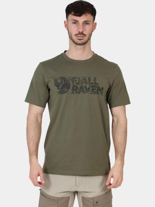 Fjallraven Lush Logo T-shirt M férfi rövid ujjú póló zöld színben 2