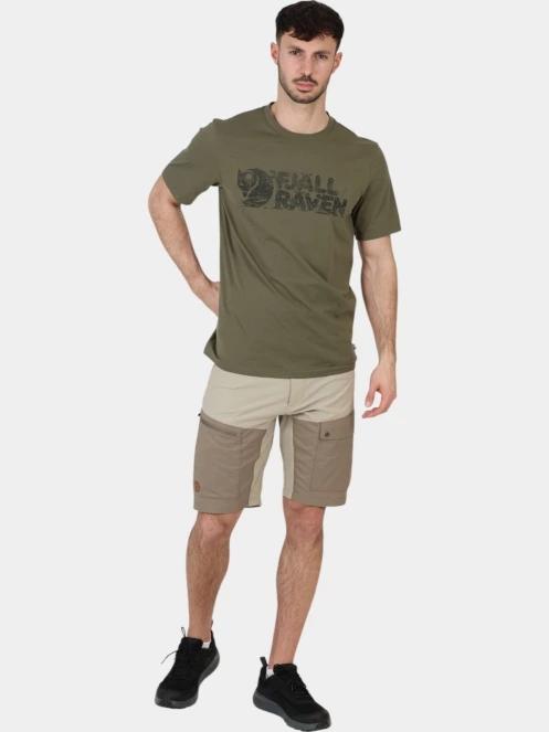 Fjallraven Lush Logo T-shirt M férfi rövid ujjú póló zöld színben 6