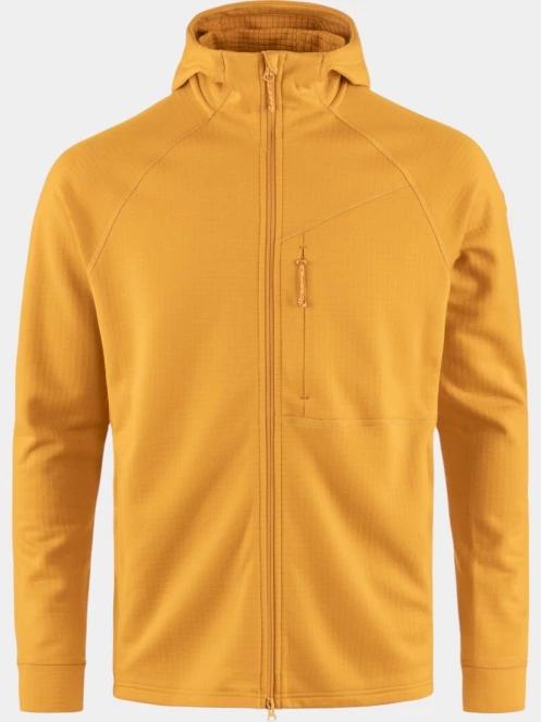 Fjallraven Abisko Grid Fleece Hoodie M férfi kapucnis pulóver sárga színben 8