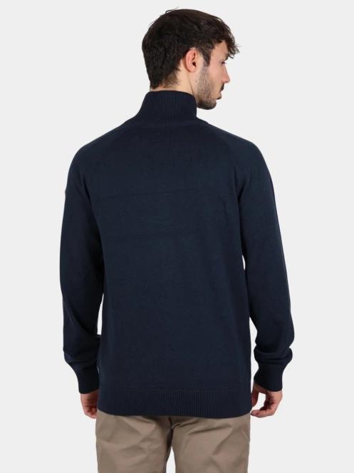 Fjallraven Övik Lite Half Zip M férfi kötött pulóver sötétkék színben 4