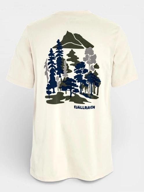Fjallraven Swedish Forest T-Shirt M férfi rövid ujjú sport póló fehér színben 3