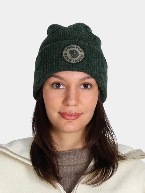 Fjallraven Bergtagen Forever Wool Beanie kötött sapka zöld színben 2