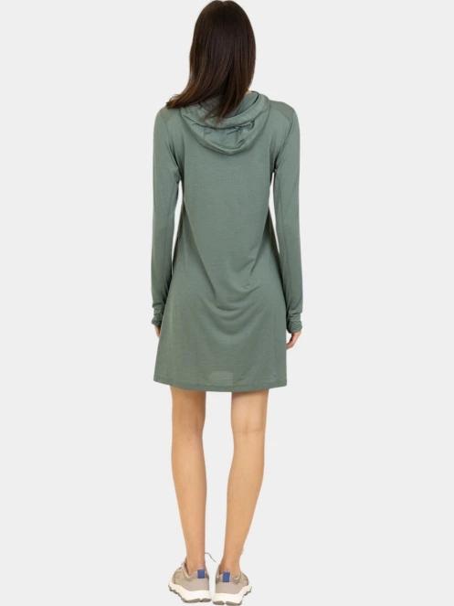 Fjallraven Abisko Sun-hoodie Dress W női pulóverruha zöld színben 4