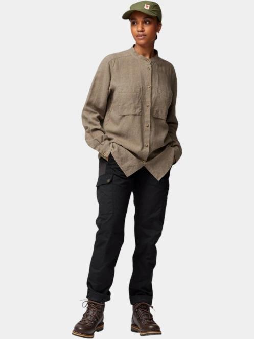 Fjallraven Övik Hemp Shirt LS W női hosszú ujjú ing barna színben 2