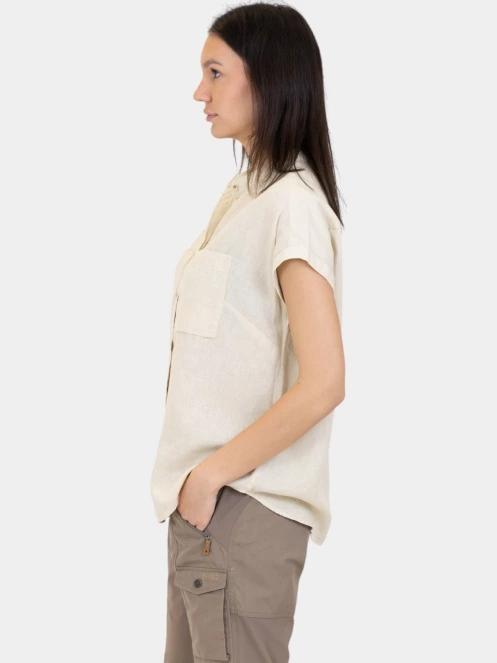 Fjallraven Övik Hemp Shirt SS W női rövid ujjú ing fehér színben 3