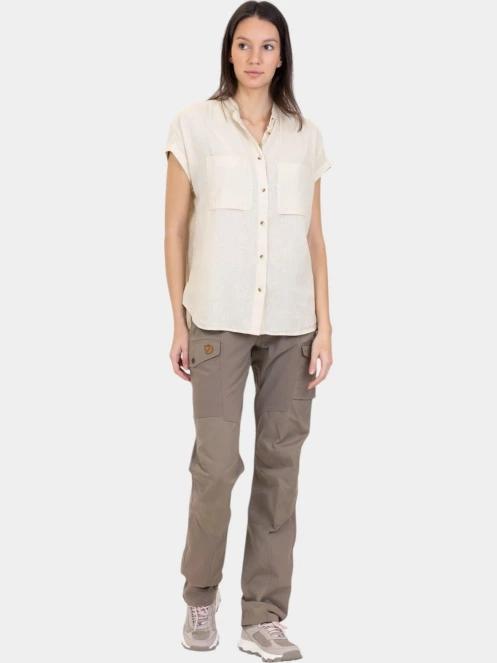 Fjallraven Övik Hemp Shirt SS W női rövid ujjú ing fehér színben 5