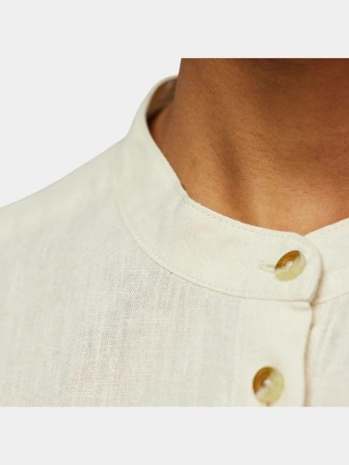 Fjallraven Övik Hemp Shirt SS W női rövid ujjú ing fehér színben 7
