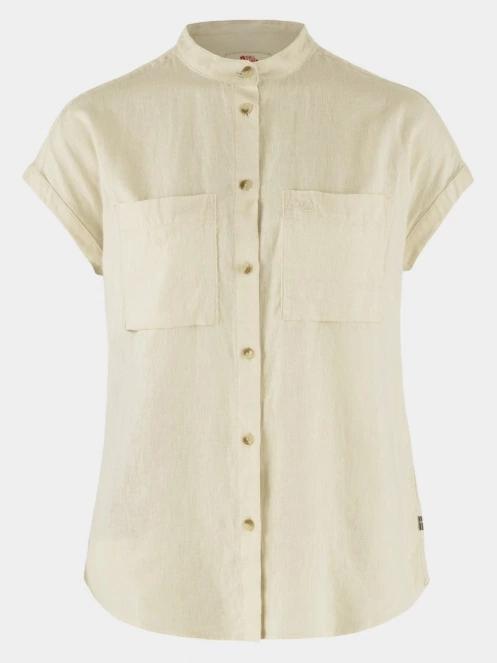 Fjallraven Övik Hemp Shirt SS W női rövid ujjú ing fehér színben 9