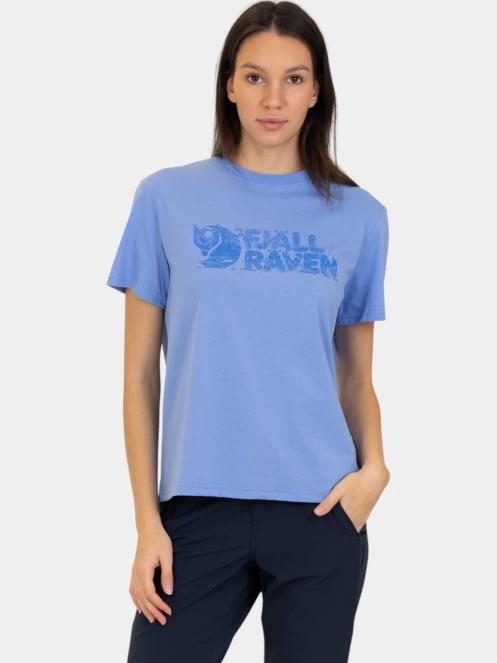Fjallraven Lush Logo T-shirt W női rövid ujjú póló kék színben 2